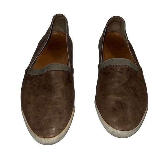 Frye Melanie Distressed Leather Loafers Light Brown Slip On Womens Sz 7.5 READ - Picture 3 of 11